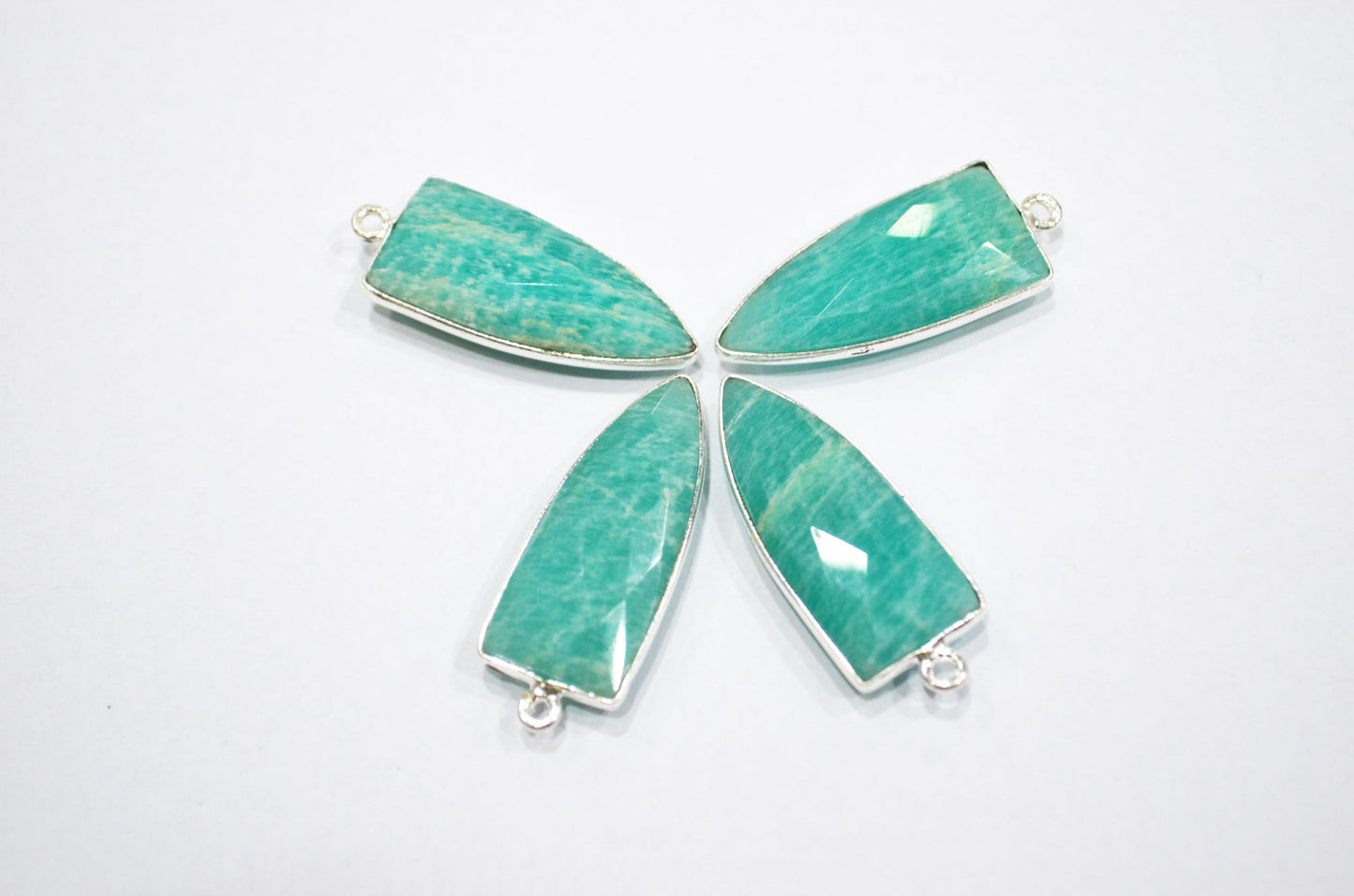 Amazonite Faceted Arrowhead Shape Single Bail Connector , Sold By Piece , 13x32 mm , RB-5862