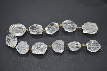 Crystal Hammered Nuggets Shape Rosary Beaded Chain , 18 - 20 mm , RB-5867