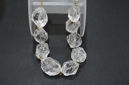 Crystal Hammered Nuggets Shape Rosary Beaded Chain , 18 - 20 mm , RB-5867