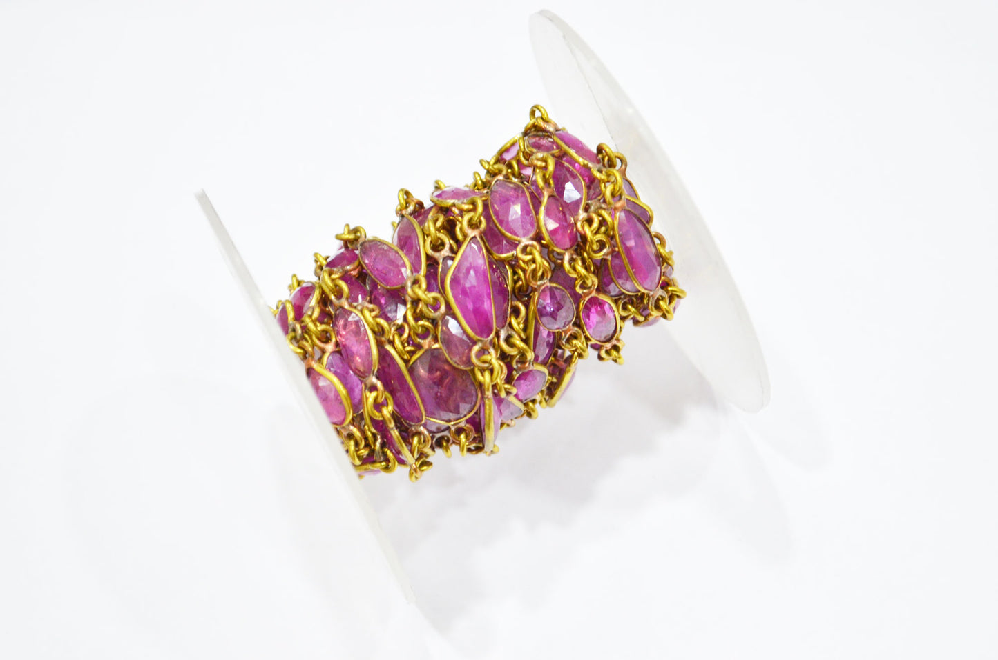 Mozambique Ruby Free Form Shape Connector Chain , 5 - 10 mm , RB-5873