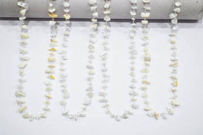 White Agate Smooth Irregular Flat Chips Shape Rosary Beaded Chain , 3 - 5 mm , RB-5880