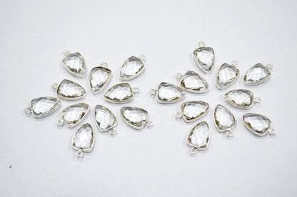 Crystal Hydro Quartz Faceted Trillion Shape Connector , Sold By Piece , 10x13 mm , RB-5882A