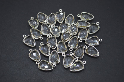 Crystal Hydro Quartz Faceted Trillion Shape Connector , Sold By Piece , 10x13 mm , RB-5882A