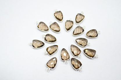 Smoky Hydro Glass Trillion Shape Single Bail Connector , Sold By Piece , 10x13 mm , RB-5883A