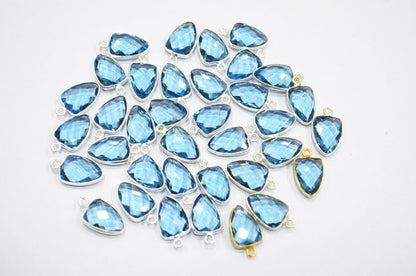 London Blue Color Hydro Glass Trillion Shape Connector , Sold By Piece , 10x13 mm , RB-5885A