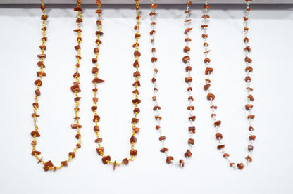 Sunstone Organic Polished Irregular Flat Chips Rosary Beaded Chain , 2 - 3 mm , RB-5898