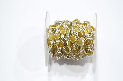 Natural Golden Rutile Faceted Free Form Shape Connector Chain , 6 - 9 mm , RB-5908