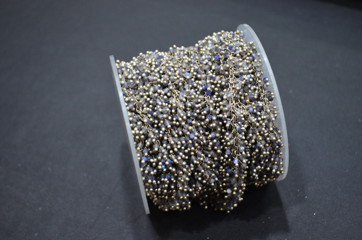 Labradorite Faceted Round Shape Grape Chain , 2 mm , RB-5920