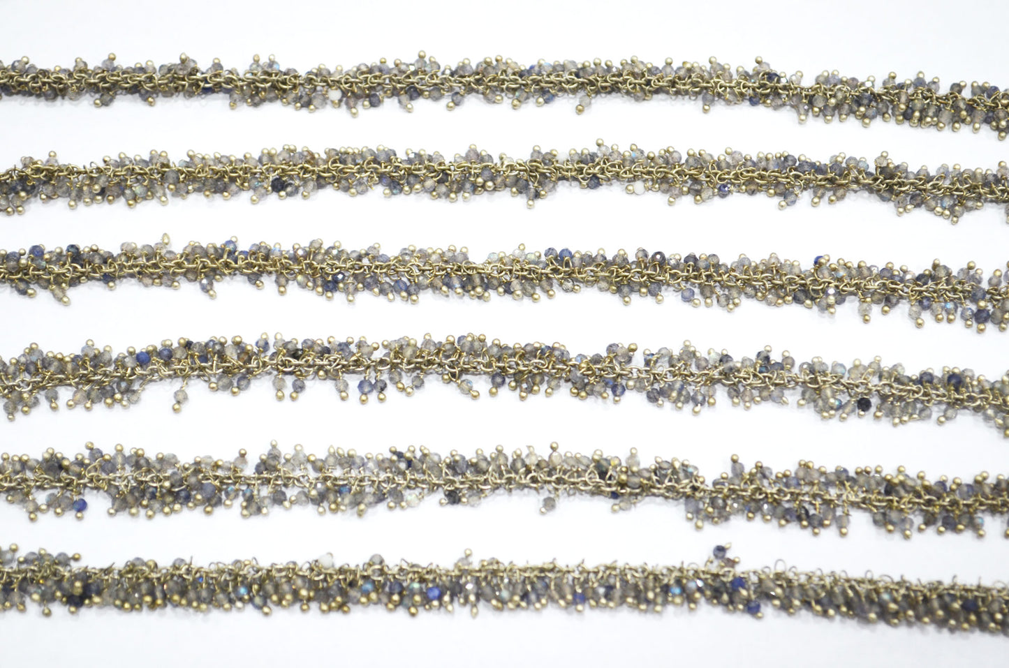 Labradorite Faceted Round Shape Grape Chain , 2 mm , RB-5920