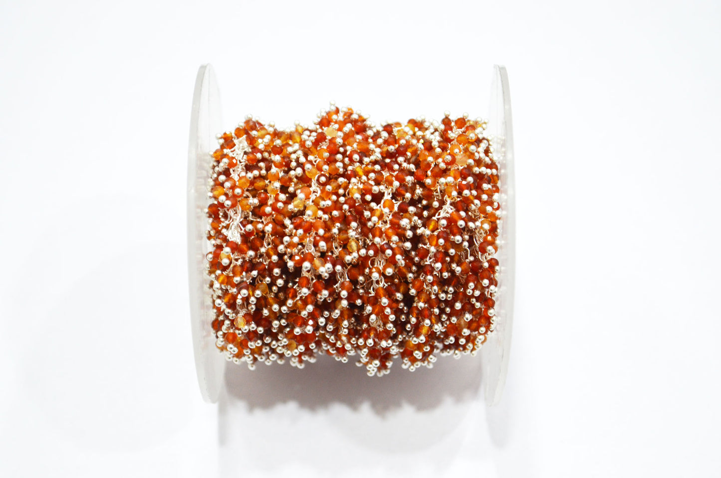 Carnelian Faceted Round Shape Grape Chain , 2 mm , RB-5921