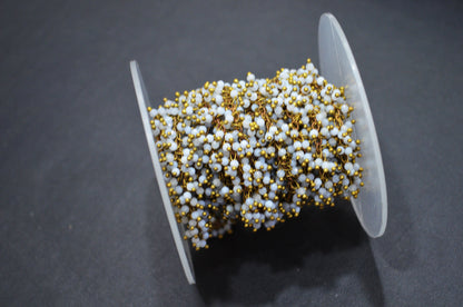 Turkey Chalcedony Faceted Round Shape Grape Chain , 2 mm , RB-5922