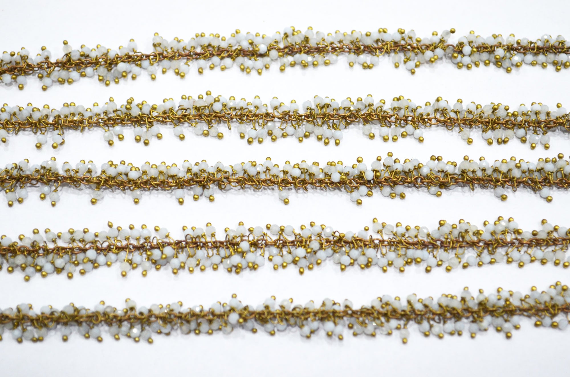 Turkey Chalcedony Faceted Round Shape Grape Chain , 2 mm , RB-5922