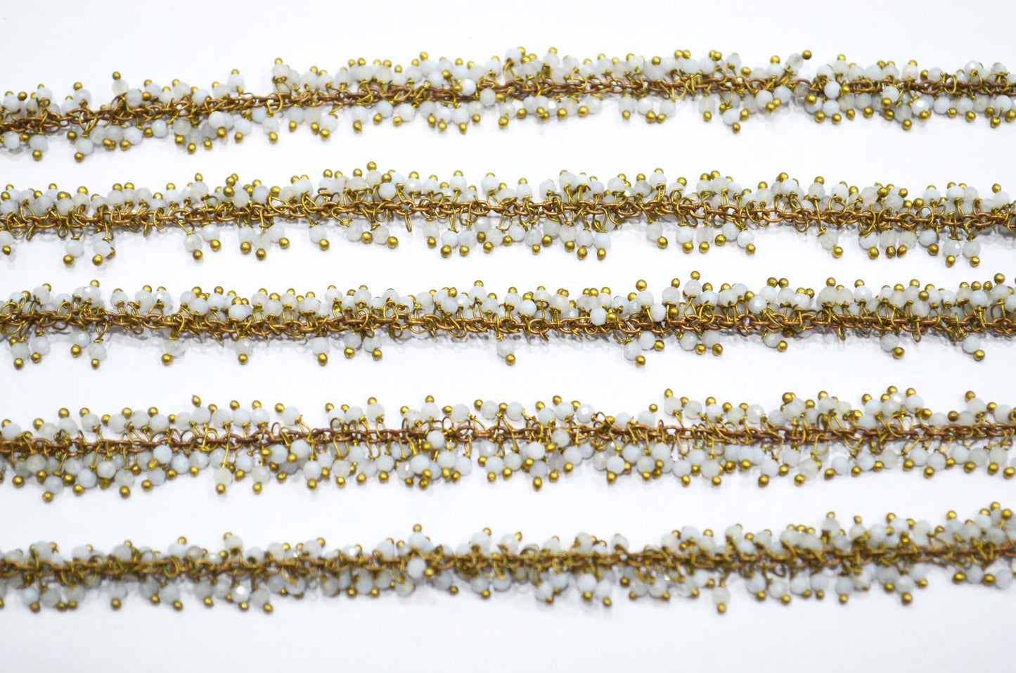 Turkey Chalcedony Faceted Round Shape Grape Chain , 2 mm , RB-5922