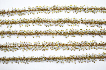 Turkey Chalcedony Faceted Round Shape Grape Chain , 2 mm , RB-5922