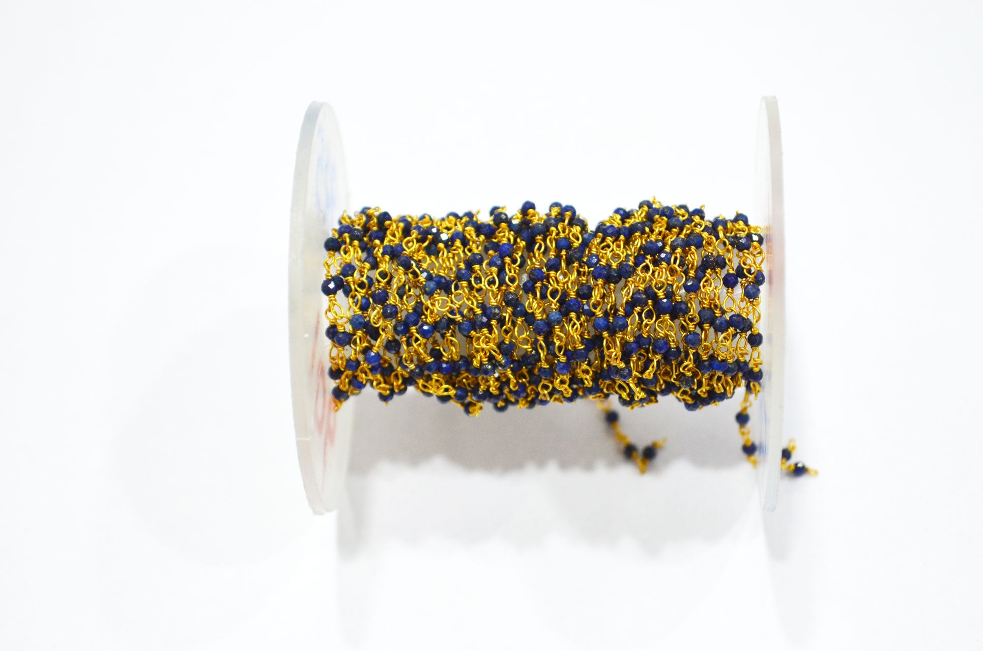 Lapis Lazuli Faceted Round Shape Rosary Beaded Chain , 2 - 2.30 mm , RB-5925