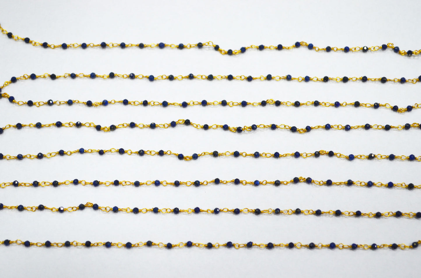 Lapis Lazuli Faceted Round Shape Rosary Beaded Chain , 2 - 2.30 mm , RB-5925