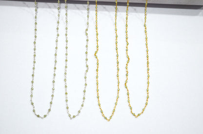 Peridot Faceted Round Shape Rosary Beaded Chain , 2 - 2.30 mm , RB-5927