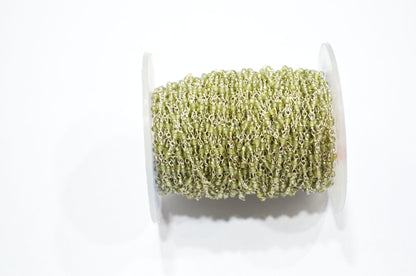 Peridot Faceted Round Shape Rosary Beaded Chain , 2 - 2.30 mm , RB-5927