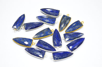 Lapis Lazuli Faceted Arrowhead Shape Connector , Sold By Piece , 13x32 mm , RB-5935