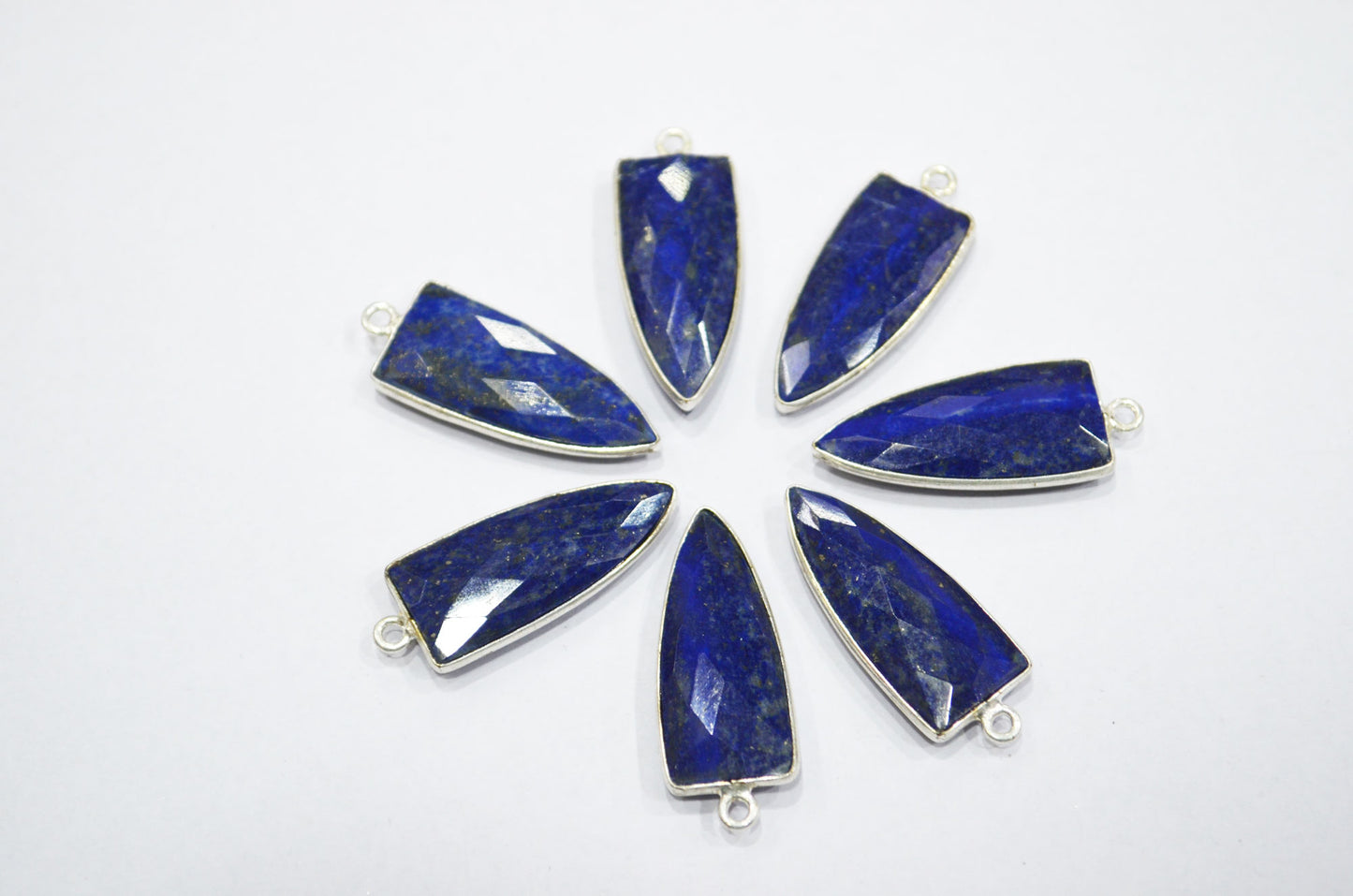 Lapis Lazuli Faceted Arrowhead Shape Connector , Sold By Piece , 13x32 mm , RB-5935