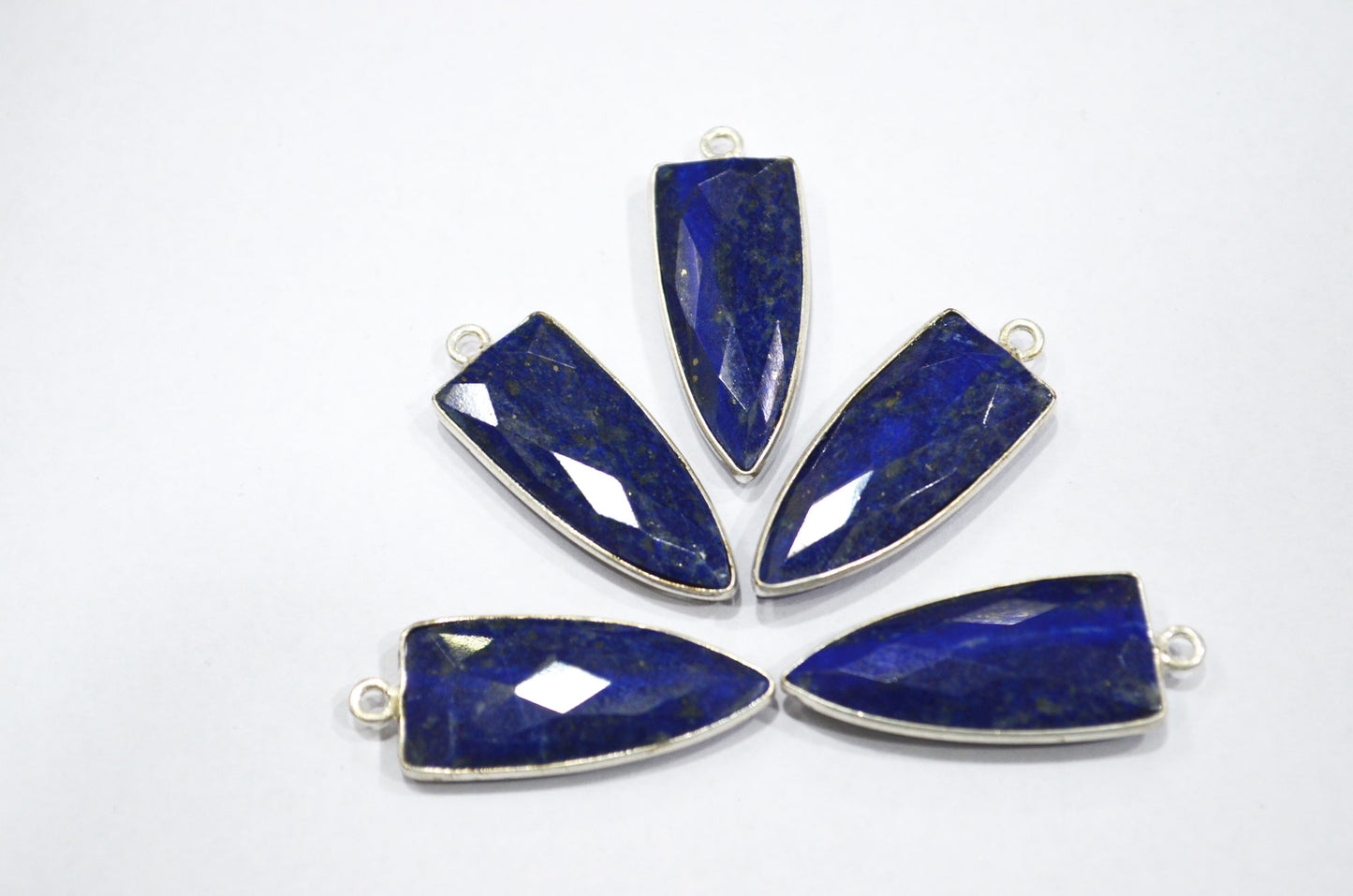 Lapis Lazuli Faceted Arrowhead Shape Connector , Sold By Piece , 13x32 mm , RB-5935