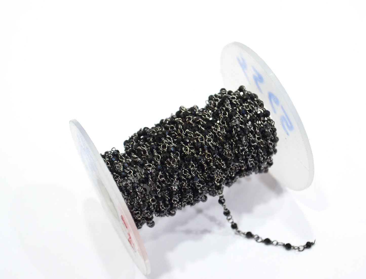 Black Spinel Rosary Beaded Chain , 2.50 mm , RB-5954