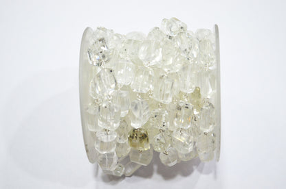 Crystal Laser Cut Nuggets Shape Rosary Beaded Chain , 14 - 18 mm , RB-5956