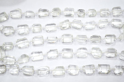 Crystal Laser Cut Nuggets Shape Rosary Beaded Chain , 14 - 18 mm , RB-5956