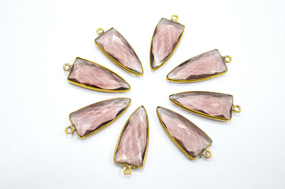 Morganite Color Hydro Glass Arrowhead Shape Connector , Sold By Piece , 13x32 mm , RB-5965