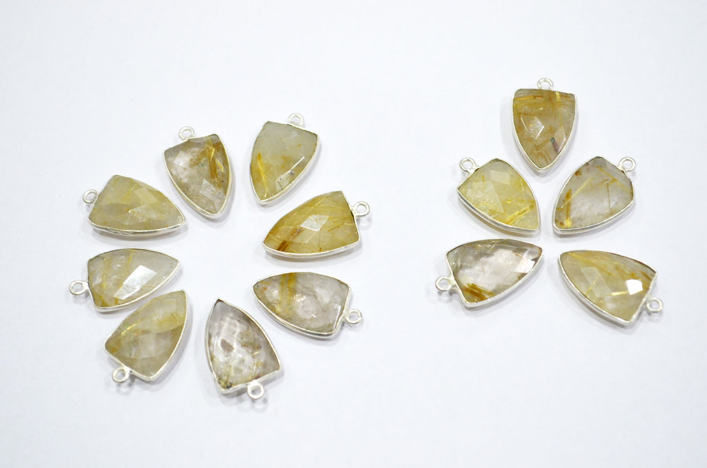 Golden Rutile Faceted Arrowhead Shape Connector , Sold By Piece , 12x19 mm , RB-5992