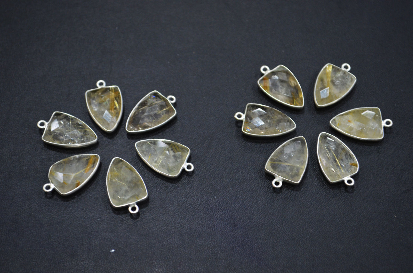 Golden Rutile Faceted Arrowhead Shape Connector , Sold By Piece , 12x19 mm , RB-5992