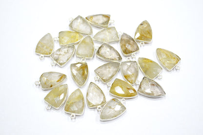 Golden Rutile Faceted Arrowhead Shape Connector , Sold By Piece , 12x19 mm , RB-5992