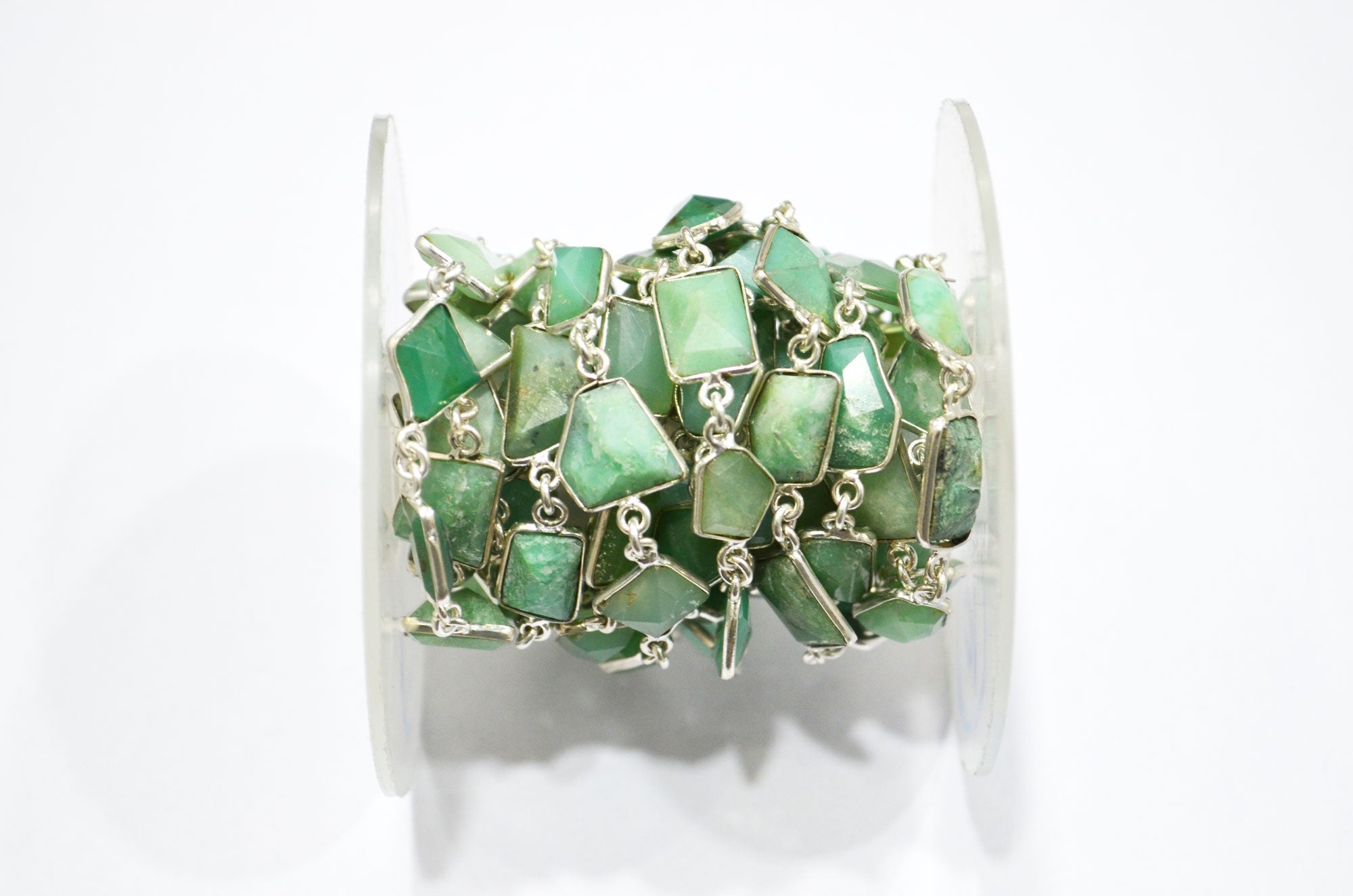 Australian Chrysoprase Fancy Cut Shape Connector Chain , 8 - 16 mm , RB-6111