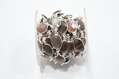 Chocolate Moonstone Faceted Free Form Shape Connector Chain , 10 - 16 mm , RB-6128