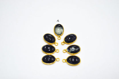 Sodalite Smooth Oval Shape Single And Double Bail Connector , Sold By Piece , 10x14 mm , RB-6225