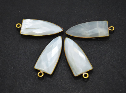 Ceylon Moonstone Faceted Arrowhead Shape Connector , Sold By Piece , 12x28 mm , RB-6302