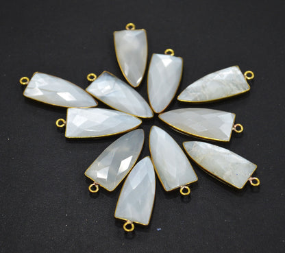 Ceylon Moonstone Faceted Arrowhead Shape Connector , Sold By Piece , 12x28 mm , RB-6302