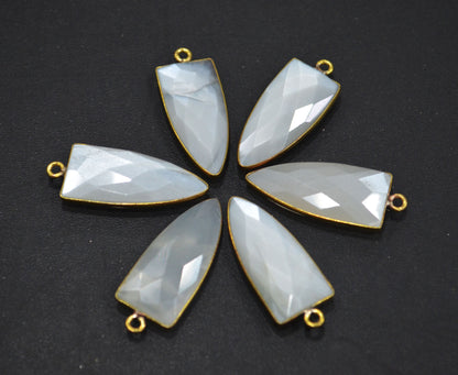 Ceylon Moonstone Faceted Arrowhead Shape Connector , Sold By Piece , 12x28 mm , RB-6302