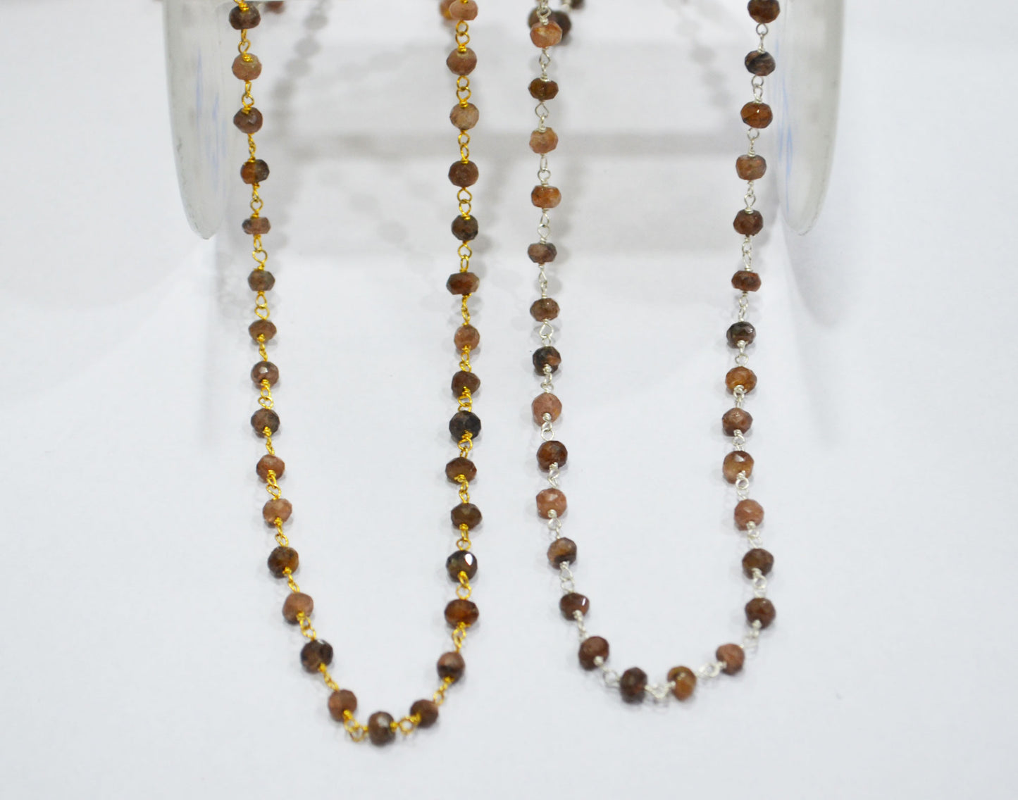 Natural Andusalite Faceted Rondelle Shape Rosary Beaded Chain , Sold By Foot , 3.50 - 4 mm , RB-6306