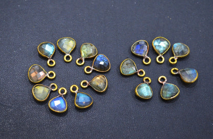 Labradorite Faceted Heart Shape Connector , Sold By Piece , 8 mm , RB-6343