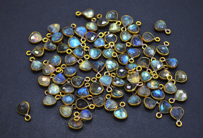 Labradorite Faceted Heart Shape Connector , Sold By Piece , 8 mm , RB-6343