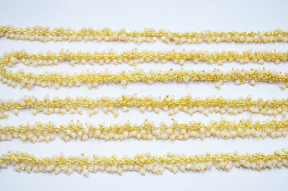 Bone Chalcedony Hydro Quartz Faceted Rondelle Shape Grape Chain , 2.50 mm , RB-6391
