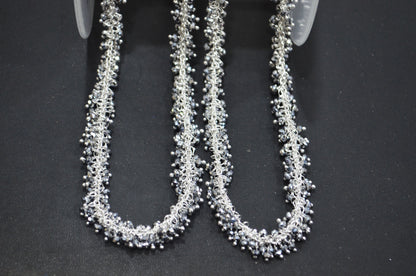 Silver Pyrite Hydro Quartz Faceted Rondelle Shape Grape Chain , 2.50 mm , RB-6392