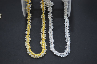 White Chalcedony Hydro Quartz Faceted Rondelle Shape Grape Chain , 2.50 mm , RB-6393