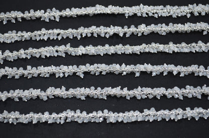 White Chalcedony Hydro Quartz Faceted Rondelle Shape Grape Chain , 2.50 mm , RB-6393