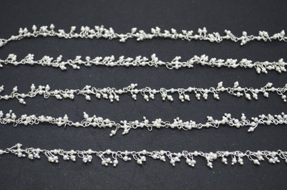 Pearl Hydro Quartz Smooth Rondelle Shape Grape Chain , Pearl Hydro Quartz Dangling Wire Wrapped Chain , 2.50 mm , RB-6394
