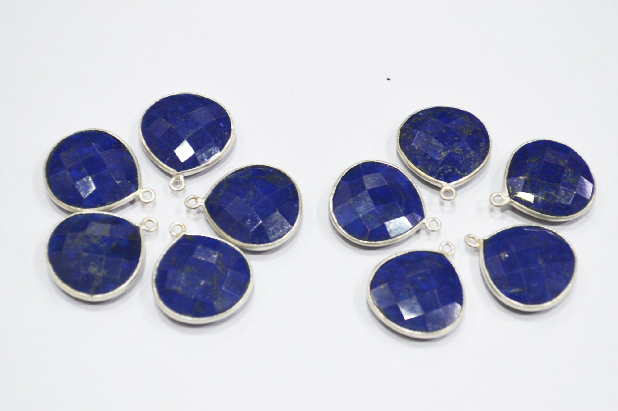 Lapis Lazuli Faceted Heart Shape Connector , Lapis Lazuli Single Bail Bezel Connector , Sold By Piece , 15 - 16 mm , RB-6403