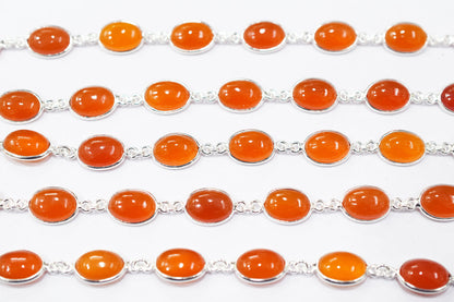 Carnelian Smooth Oval Shape Connector Chain , 10.50x14.50 mm , RB-6463