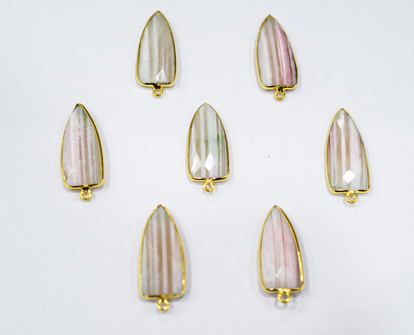 Lace Pink Peruvian Opal Faceted Arrowhead Shape Connector , Sold By Piece , 13x29 mm , RB-6551