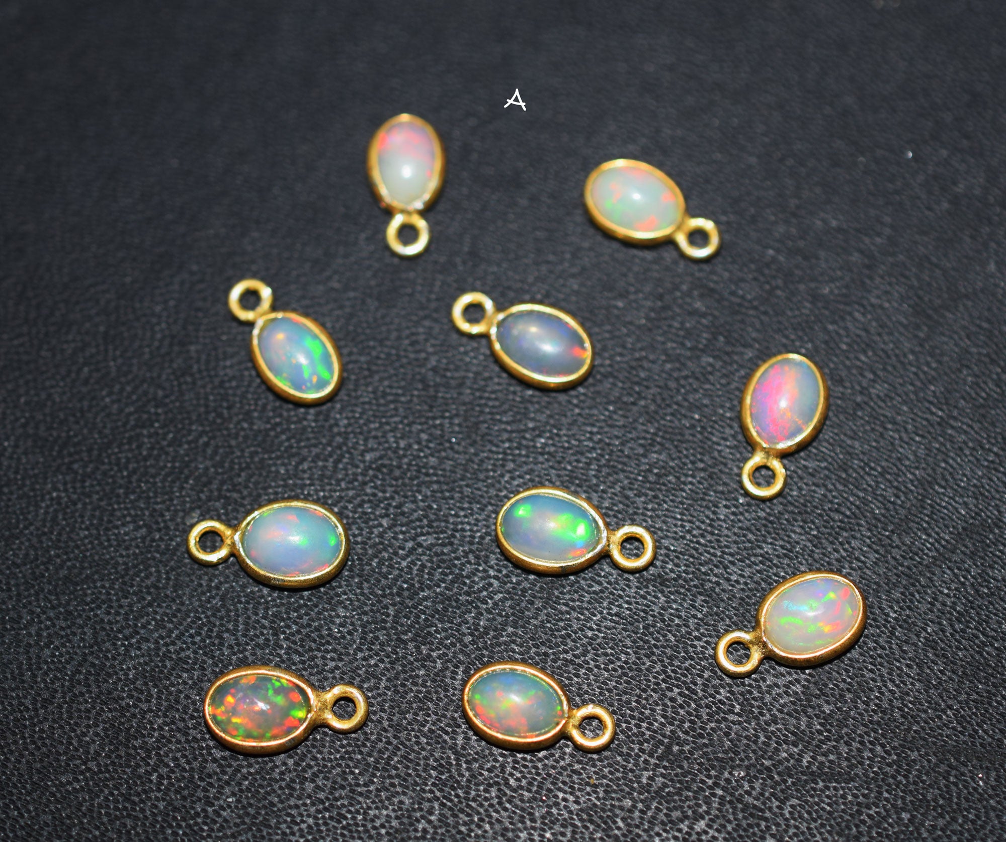 Ethiopian Opal Smooth Oval Shape Single And Double Bail Connector , Sold By Piece , 9 mm , RB-6555